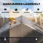 Abri de jardin tente de stockage portable abri de vélo garage pour extérieur avec cadre en acier galvanisé grande porte