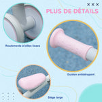 Draisienne vélo Enfant 4 roues selle réglable, guidon ergonomique alliage alu. PP, enfant 1 à 3 ans - Gris Blanc Rose