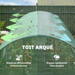 Serre tunnel de jardin 12m², serre de jardin tunnel 295x400x200cm porte et 8 fenêtres, bâche PE 140 g/m² vert