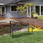 Gartenbank 2-Sitzer Außenbank Terrasse Patio hohe Rückenlehne Lattensitz Armlehnen