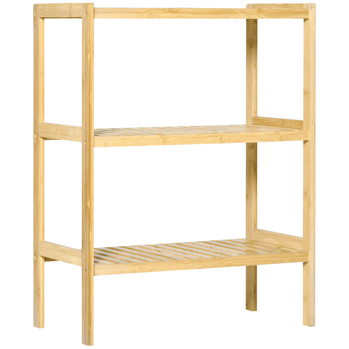 Scaffale portaoggetti, scaffale in bambù a 3 ripiani, libreria per soggiorno, camera da letto e ufficio, 62 x 33 x 80 cm