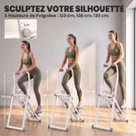 Stepper d'Escalier Pliable, 3 Niveaux de Résistance, Hauteur Réglable, Écran LCD, Charge 150 kg, 90x50x133cm, Blanc