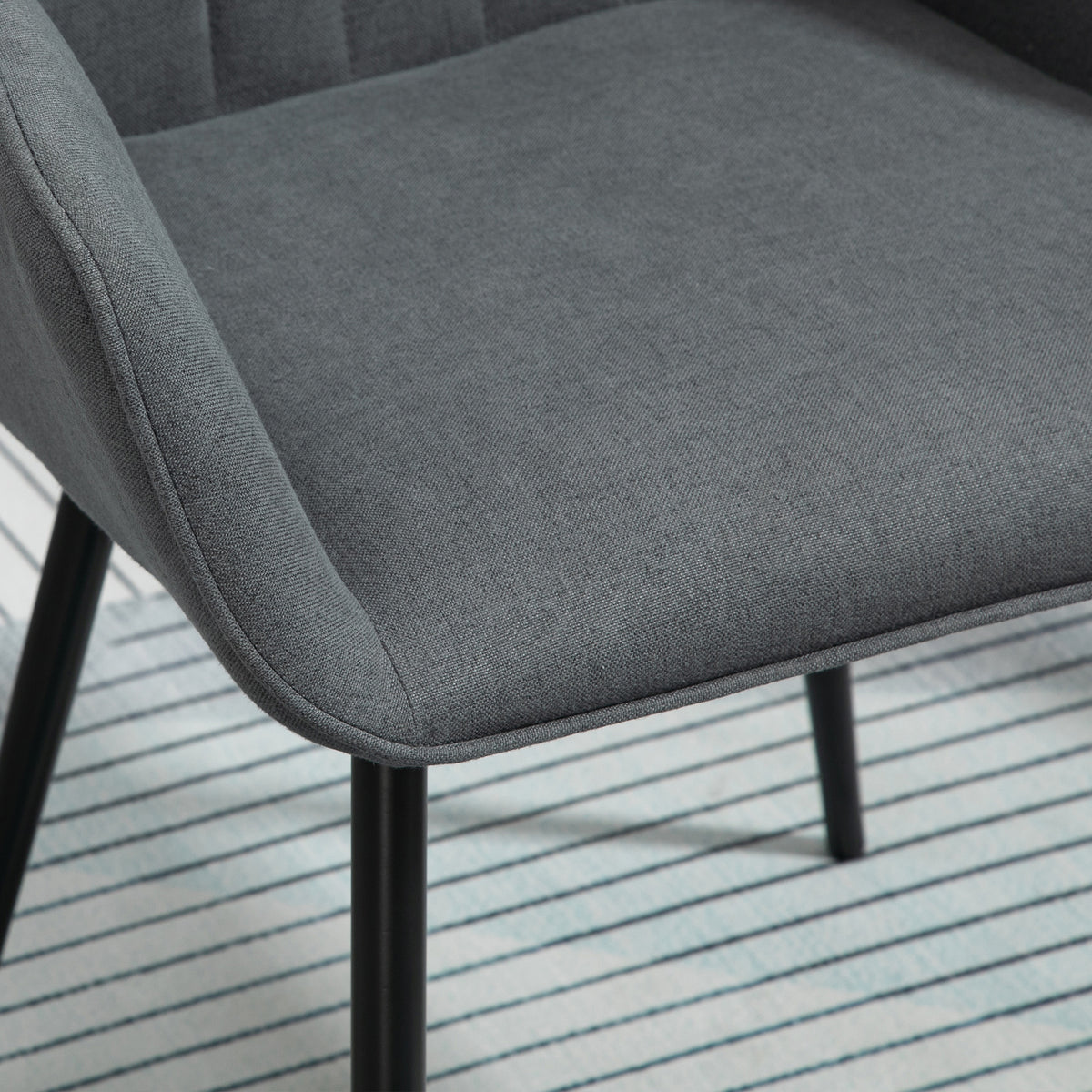 Chaises de Salle à Manger Chaises de Visiteur Design scandinave - Lot de 2 chaises - Pieds effilés métal Noir