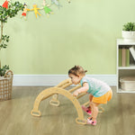 Arche escalade enfants bascule en bois d'intérieur pour garçons & filles, tout-petits de 18 à 48 mois, bois naturel