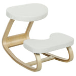 Siège assis genoux, siège ergonomique en bois à bascule, chaise à genoux pour bureau à domiciles, crème