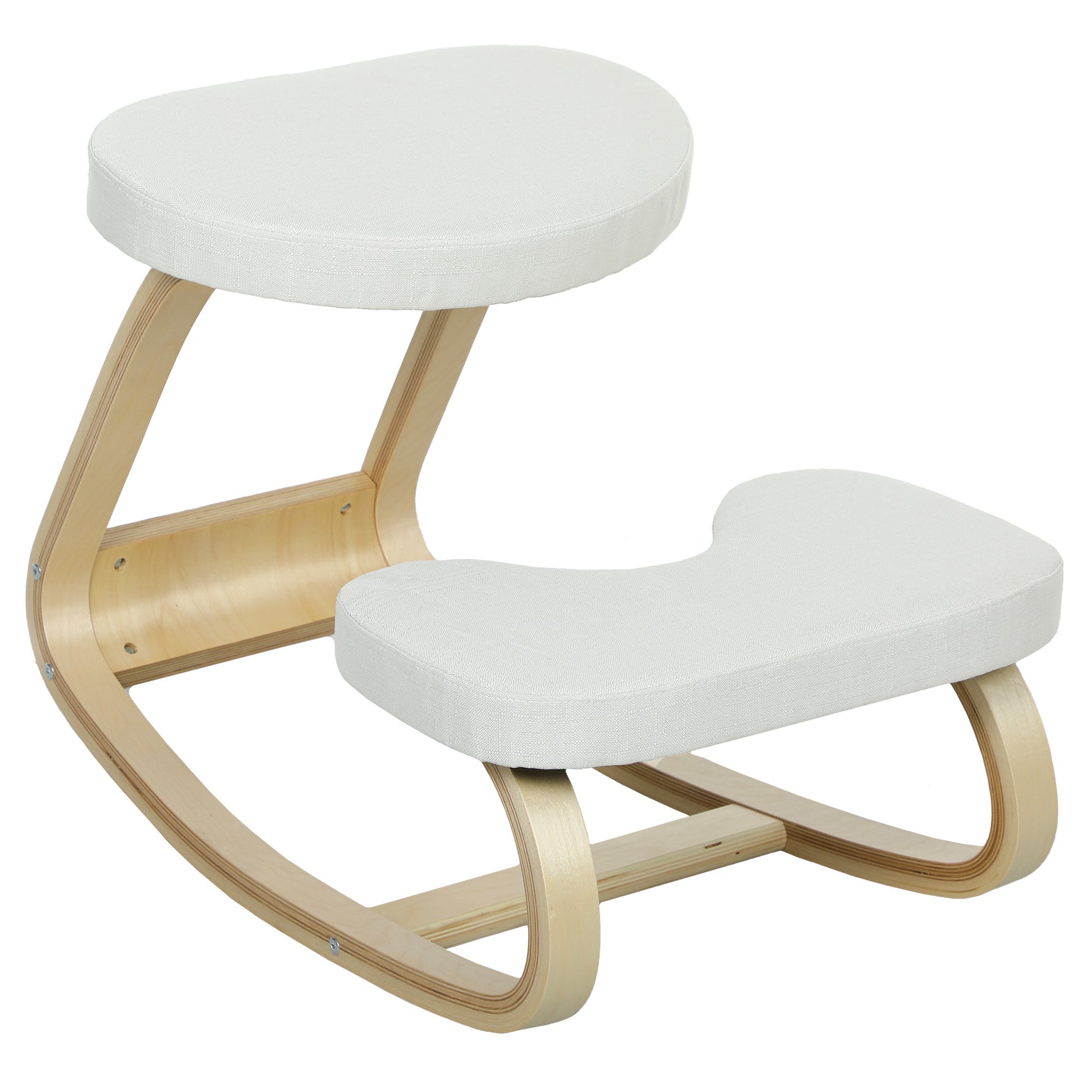 Siège assis genoux, siège ergonomique en bois à bascule, chaise à genoux pour bureau à domiciles, crème