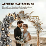 Goldener Metall-Hintergrundbogen für Hochzeiten, 2 m, Gartenbogen, Hochzeit, Blumen-Ballonbogen