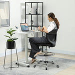 Chaise de bureau ergonomique en maille, chaise de dessin, hauteur et repose-pieds réglable, 59 x 59 x 106-126 cm, noir