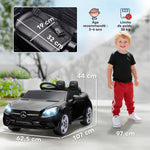 Voiture électrique enfants licence Mercedes SLC 300 12V V. Max. 5 Km/h effets sonores lumineux télécommande noir
