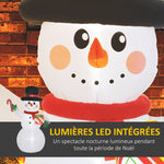 Bonhomme de neige gonflable de Noël de 180 cm avec lumières LED, matériel fixation et souffleur, intérieur et extérieur