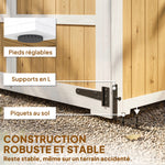 Armoire de Jardin Abri de Jardin Étanche avec Toit en Métal Double Porte pour Outils de Jardinage 105x55x179cm Naturel