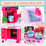 Cuisine pour Enfant Recettes Jeu d'imitation 38 Accessoires Inclus Sons et lumières polypropylène Rose
