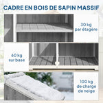 Armoire de Jardin Abri de Jardin Étanche avec Toit en Métal Double Porte pour Outils de Jardinage 105x55x179cm Gris