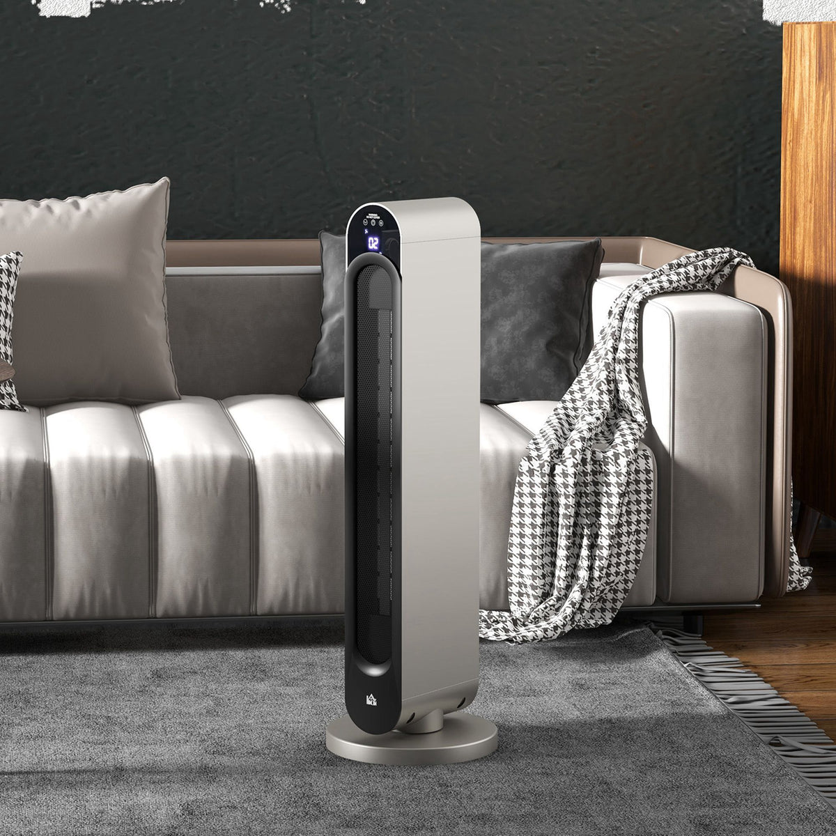 Chauffage soufflant oscillant 1100/2200 W - mini radiateur céramique PTC - télécommande incluse - chauffage d'appoint