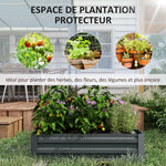 Lot de 2 carré potager de jardin dim. 100L x 100l x 30H cm - tôle d'acier ondulée gris foncé