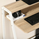 Bureau Informatique Table Ordinateur d'étude dim. 84L x 45l x 85H cm Style Simple en Bois chêne Clair Blanc