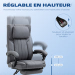 Chaise de bureau siège pivotant dossier inclinable hauteur réglable 65 x 61 x 105-113 cm gris