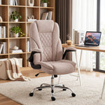 Fauteuil de bureau, chaise bureau ergonomique, hauteur réglable, accoudoirs relevables, 70 x 70 x 114-122 cm, rose