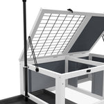 Maison enclos cage pour petit animal tortue avec 2 espaces support de lampe réglable 81 x 48 x 31,5 cm gris