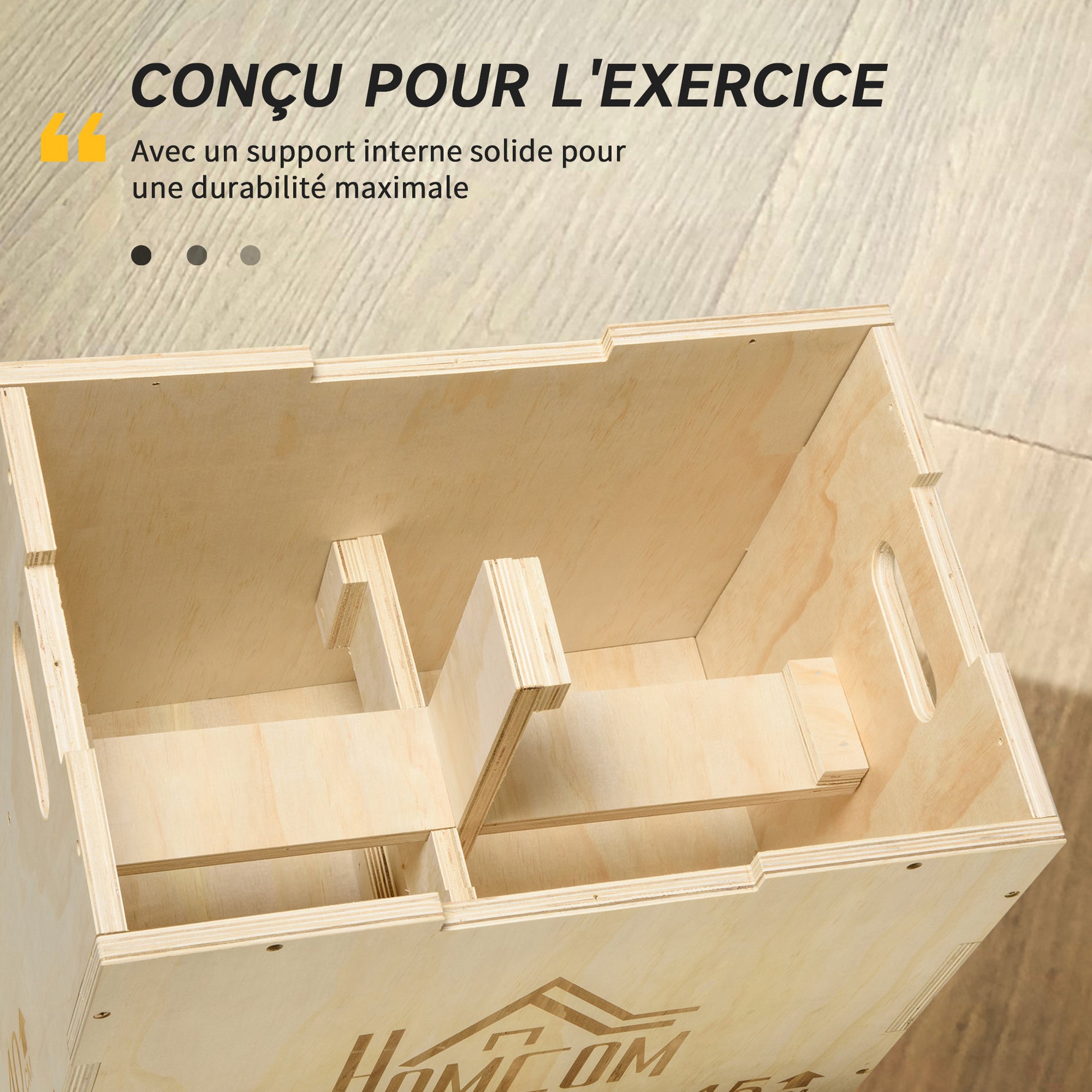Box jump pliométrie 3 en 1 appareil boîte à saut musculation fitness & entraînement croisé plyobox pour box training 40/45/60 cm en bois