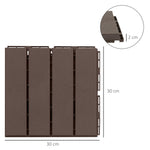 Caillebotis - Dalles terrasse - Lot de 18 - emboîtables, Installation très Simple - Petits Carreaux Composite Plastique