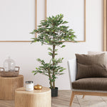 Arbre Artificiel Plante Artificiel ficus Hauteur 1,5 m Tronc Branches Liane Lichen Feuilles Grand réalisme Pot Inclus