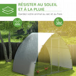 Grand enclos poulailler chenil volière extérieure 5,75m² toit anti-UV toit anti-UV, acier galvanisé, porte verouillable