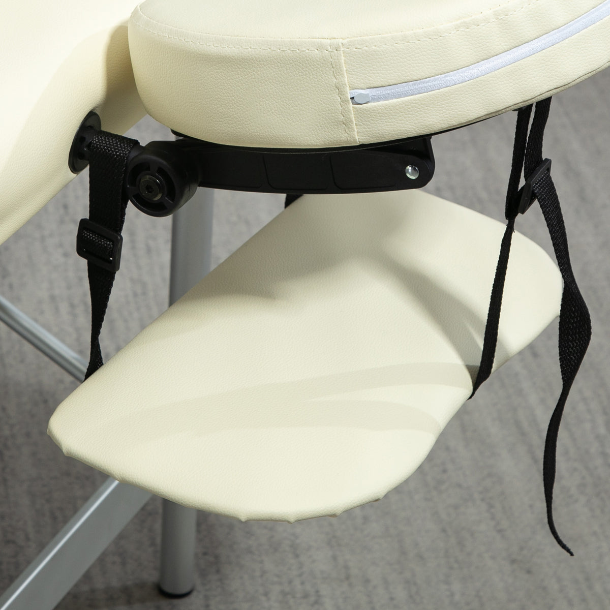 Draagbare opvouwbare massagetafel + draagtas max. belasting 225 kg in hoogte verstelbaar 210 x 90 cm crème