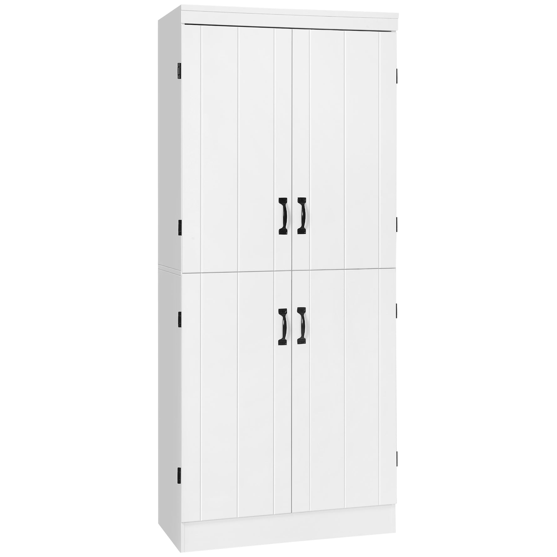 Armoire de cuisine buffet de salle à manger avec 4 portes 6 étagères de rangement style moderne 76 x 40 x 177 cm blanc