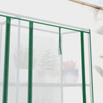 Serre de jardin avec étagères à 3 niveaux serre de balcon 3 portes enroulables zippées 215 x 46 x 151 cm blanc