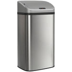 Poubelle de cuisine automatique 48L en acier inoxydable, couvercle à fermeture en douceur, 33x25x69cm, argent