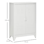 Armadio da ufficio a 3 ripiani mobiletto contenitore per ufficio in metallo 2 ante ripiani regolabili 75 x 33 x 110 cm bianco