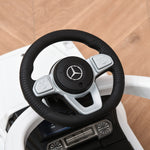 Porteur Enfants Voiture Enfant Multi-équipée 12-36 Mois klaxon Marche-Pieds, Garde-Corps et ombrelle Blanc