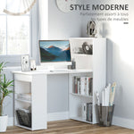 Bureau informatique, bureau avec rangement, 6 compartments ouverts, table d'ordinateur pour chambre, studio, 120