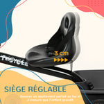 Tricycle pour enfant évolutif avec siège réglable pédales 2 paniers ceinture pour enfant de 2 à 5 ans noir