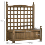 Jardinière avec treillis bac à fleurs jardinière sur pied 64 x 28 x 75 cm inserts d'irrigation bois massif