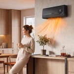 Keramik-Wandheizgerät 1000/2000W, Elektroheizung, Ventilator, Thermostat, Timer, 50x18,6x12,9cm, schwarz