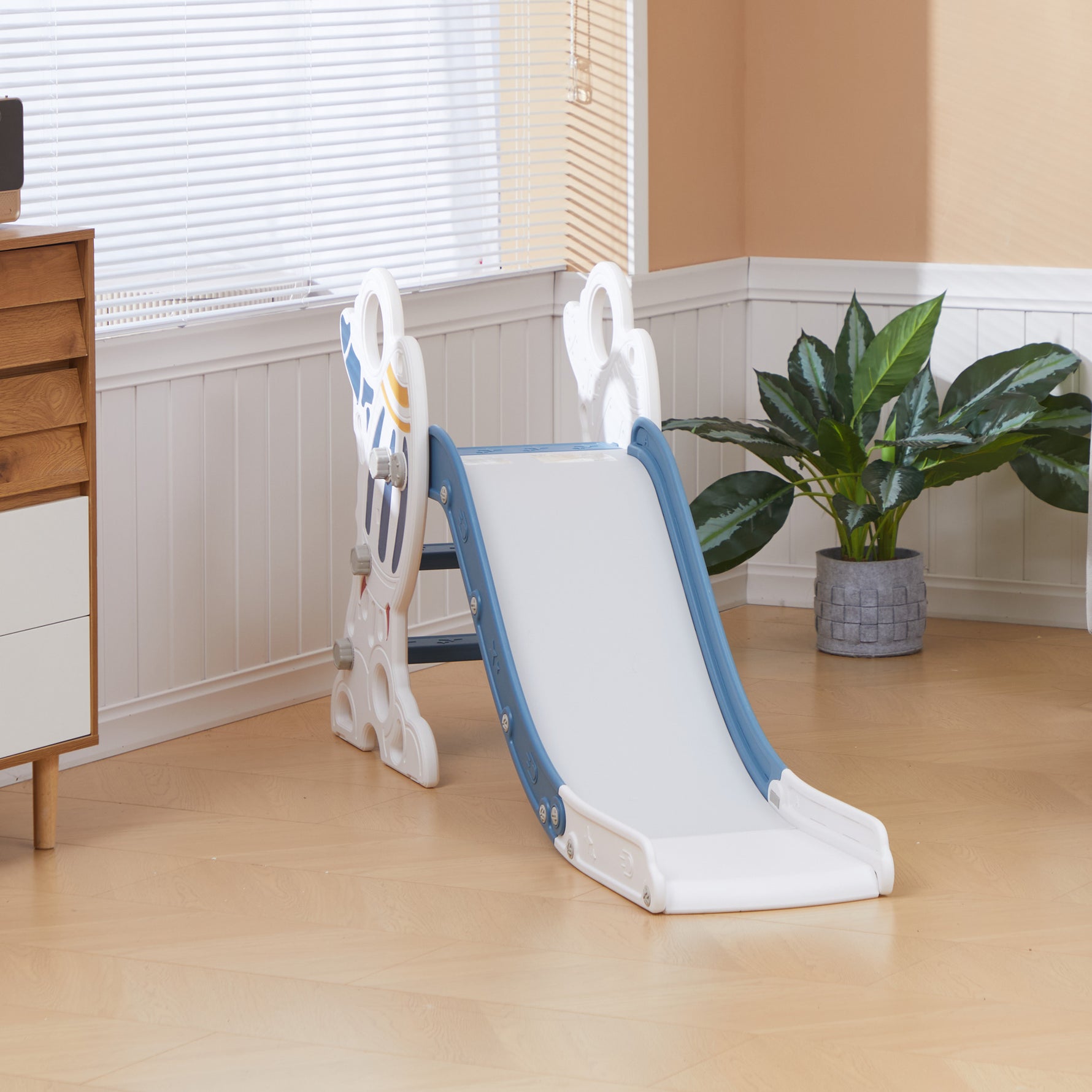Toboggan pour enfants toboggan intérieur pour enfant, de 18 à 36 mois, jusqu'à 30 kg, 157L x 46,5l x 80H cm, bleu