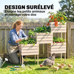 Jardinières sur Pieds carrés potagers - Lot de 4 jardinières sur Pied modulables - 50L x 30l x 60H cm