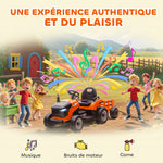 Elektrischer Kindertraktor mit abnehmbarem Anhänger, Elektroauto für Kinder, 2,4G-Fernbedienung, 139x58x55cm, orange