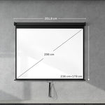 Écran de Projection 120" 4:3 HD 4K, Boîtier en Métal, Écran Hauteur Réglable Manuellement, 244x183cm, Noir