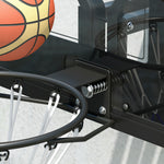 Panier de basket mural panier basket avec panneau incassable cerceau en acier et filet indéchirable 110L x 75H cm noir