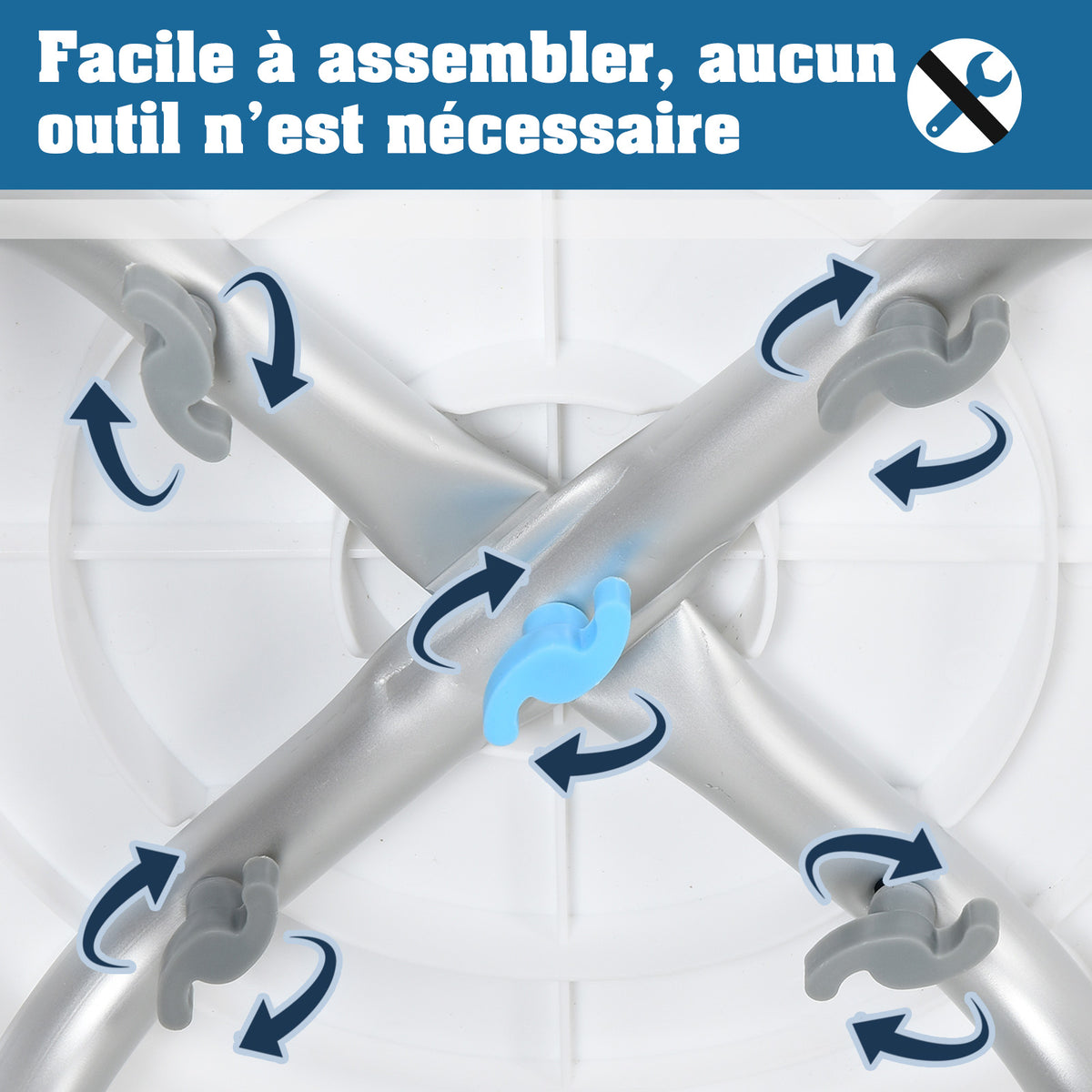 Tabouret de douche siège de douche antidérapant tabouret de bain hauteur réglable pivotant à 360° en aluminium