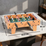 Mini Babyfoot Jeu de Table Baby-Foot Panneaux de Score et 2 Balles 50,6x50,5x18cm Finition Bois Naturel