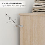 Tête de lit sur pied avec rangements, accessoire de lit 4 compartiments ouverts, 160 x 20,2 x 108,2 cm, bois naturel