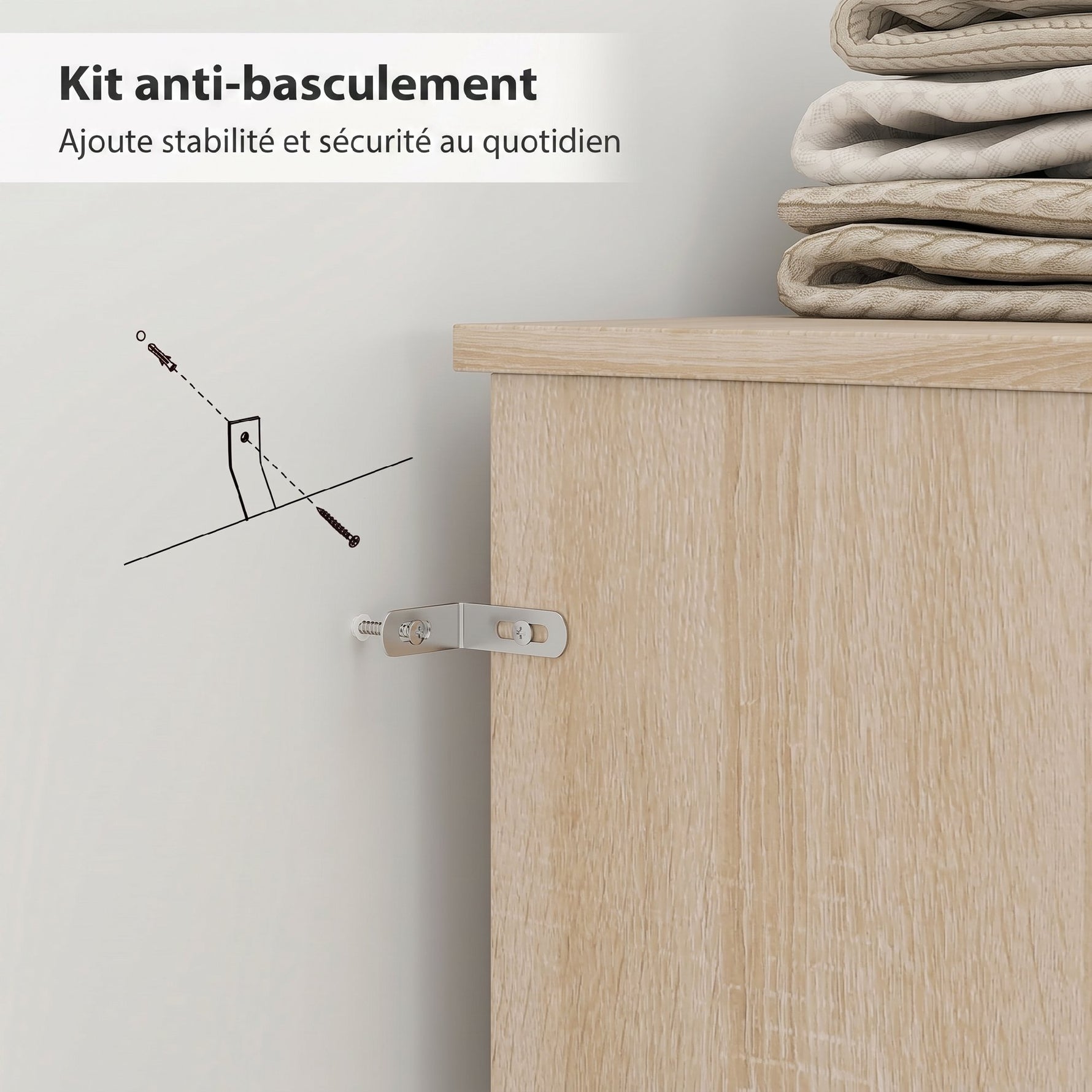 Tête de lit sur pied avec rangements, accessoire de lit 4 compartiments ouverts, 160 x 20,2 x 108,2 cm, bois naturel