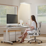 Lampadaire sur pied salon LED dimmable spectre complet pour le soin des yeux télécommande 60 x 32 x 196 cm blanc