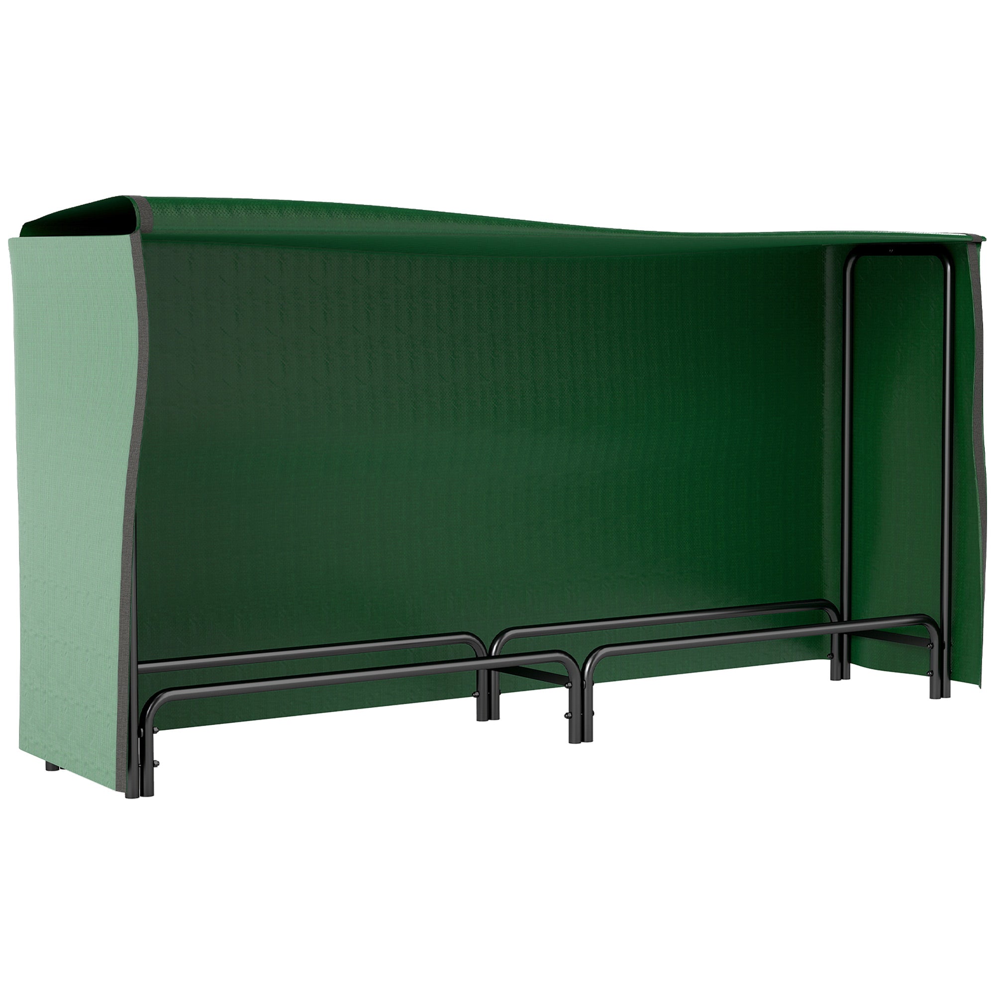 Kaminholzregal für außen, Brennholzunterstand, mit PE-Abdeckung, erhöhtem Boden, für den Außenbereich, 200 x 36 x 99 cm, Metall, schwarz