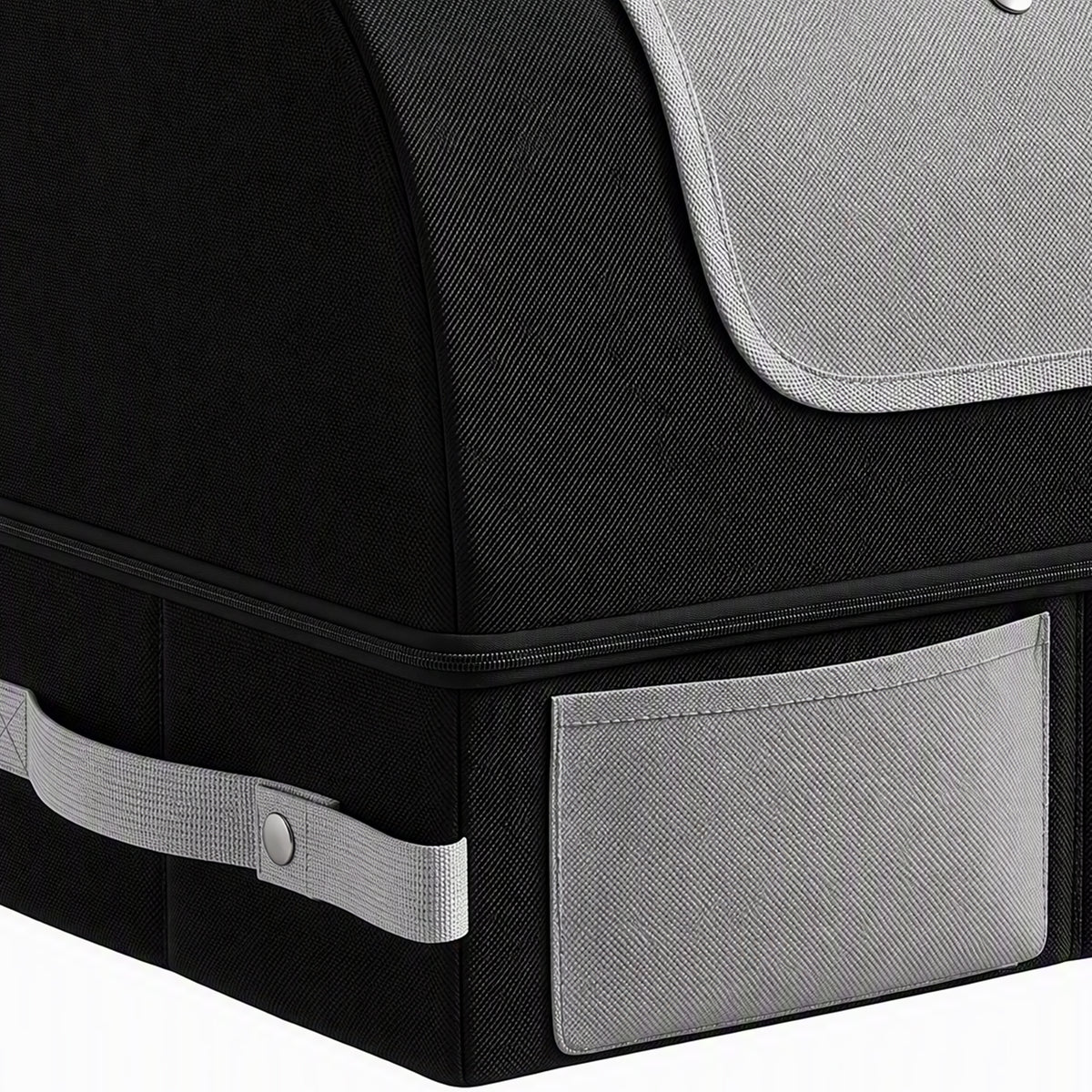 Foldable Cat Litter Box Portable Travel Litter Box 600D Oxford Waterproof Leak-Proof Zippered Cover 43x33x34cm Black