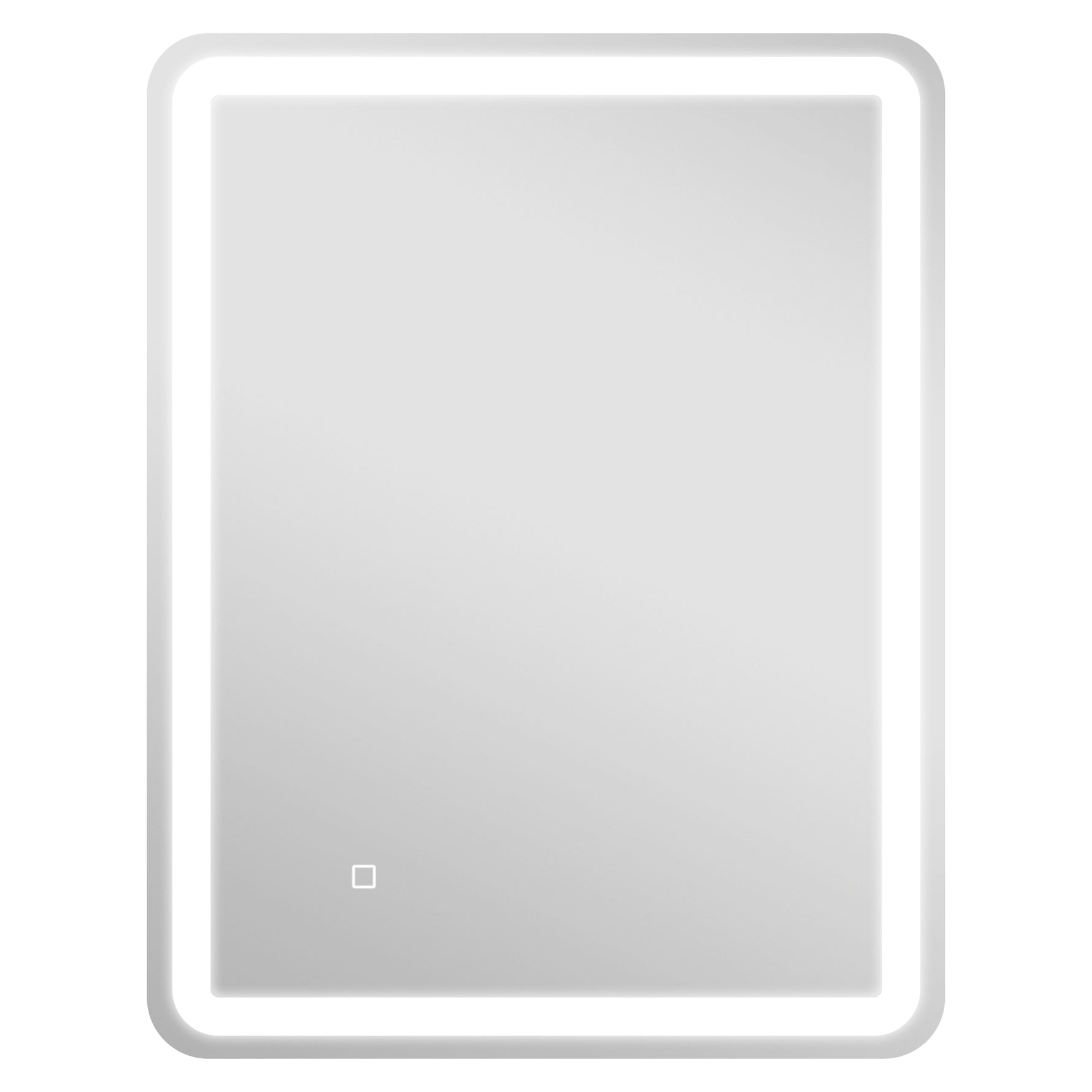 Miroir de salle de bain rectangulaire LED fonction anti-buée luminosité réglable fonction mémoire 70 x 90 cm argent